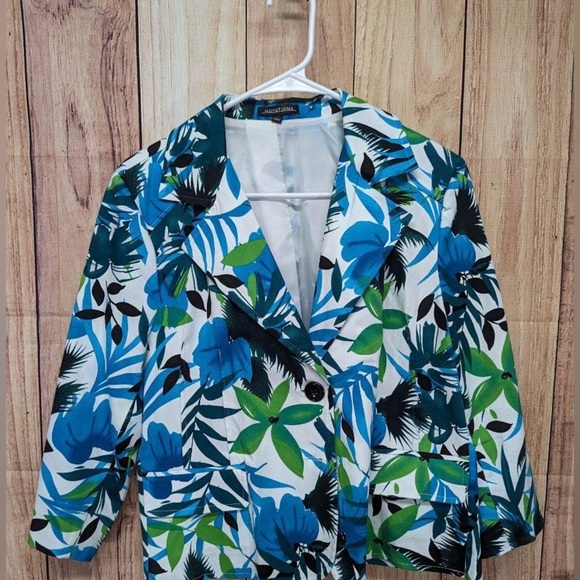 Notations Floral printed lightweight blazer size L - Picture 2 of 7